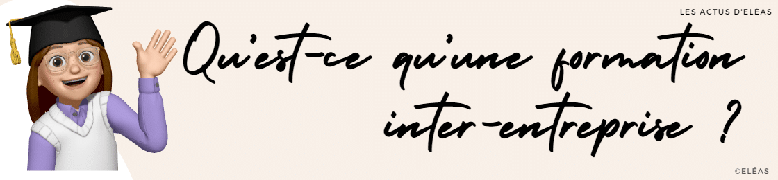 illustration présentant une jeune fille qui se forme et qui décrit les avantages d'une formation inter-entreprise, un service proposé par le Cabinet ELEAS