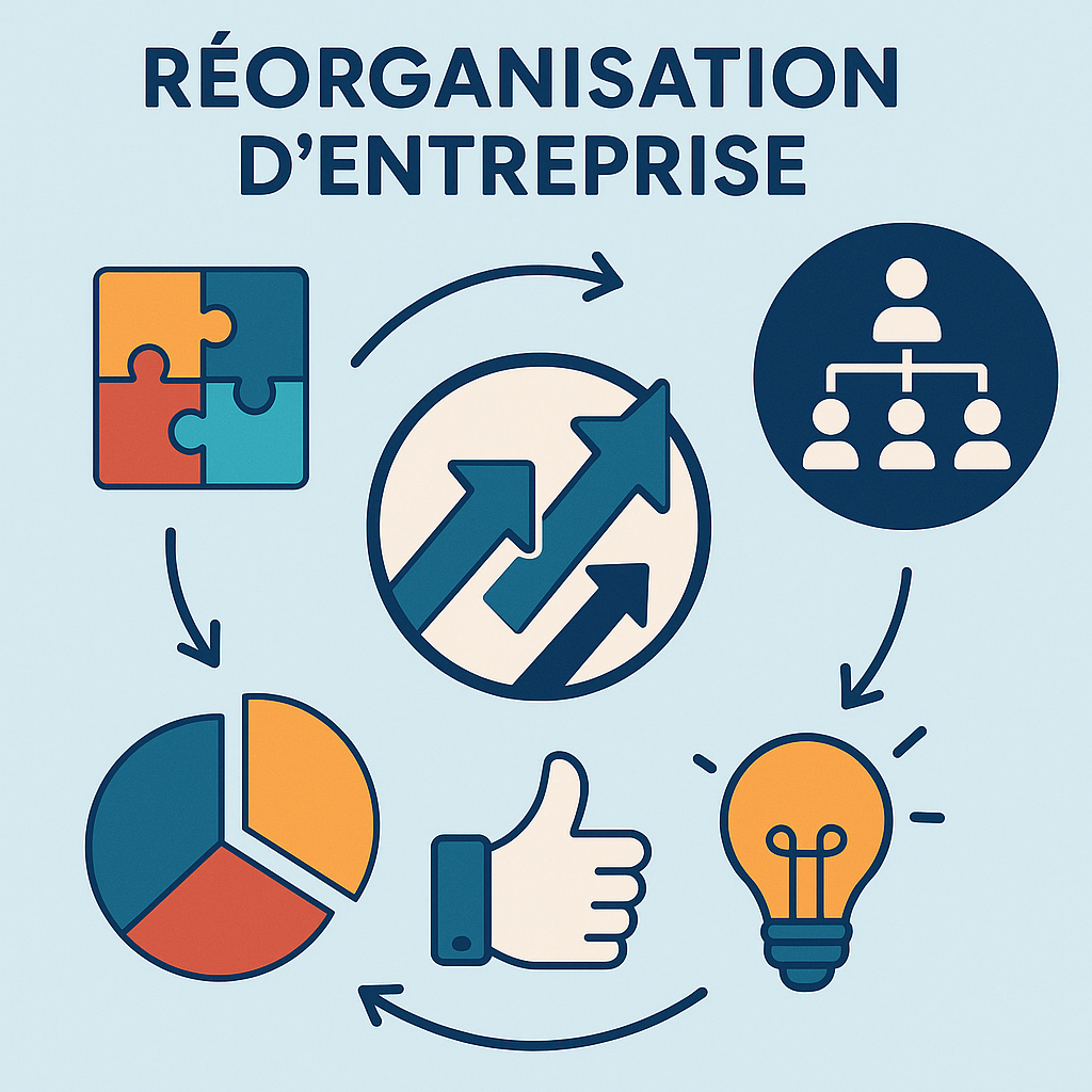 Infographie de réorganisation d'entreprise