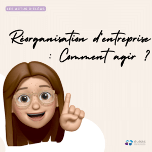 Illustration d'une jeune fille qui parle de la réorganisation d'entreprise, une expertise du cabinet Eléas